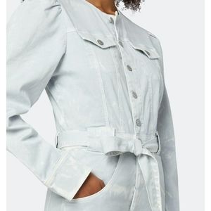 New!Hudson Women's Denim Long Puff Sleeve in Antarctica color Jumpsuit Y2K Retro